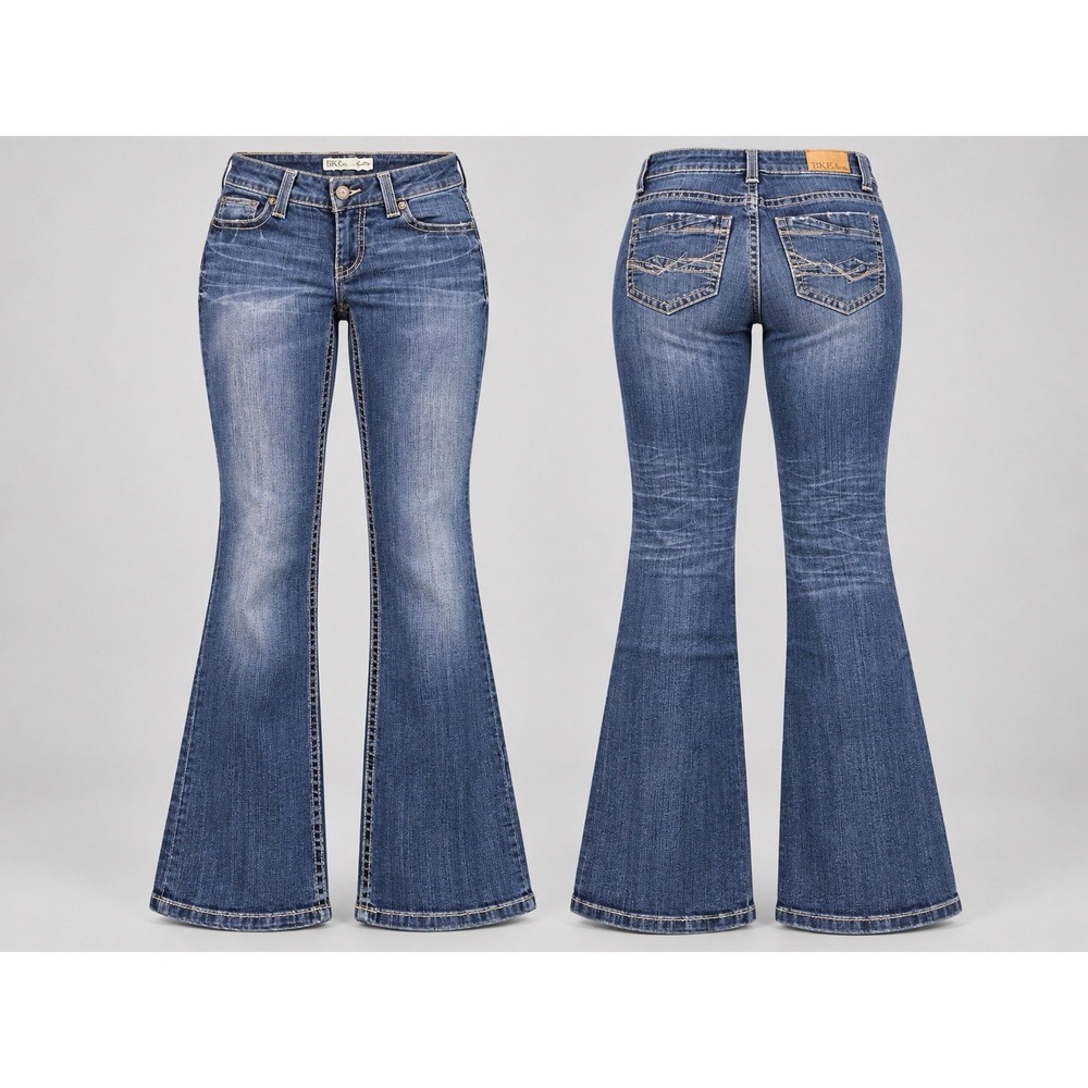 BKE Jeans Womens 27R x31.5 boot Mid Rise dark Wash Denim Payton Stretch y2k